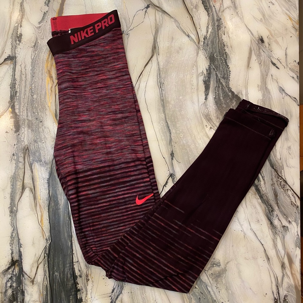 Nike Hyperwarm Leggings Purple Maroon